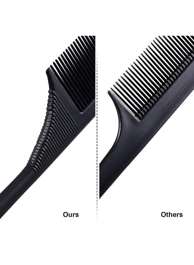 Leinuosen Einuosen 3 Pack Tail Comb Carbon Fiber Rat Tail Comb Set Heat Resistant Anti Static Styling Tail Comb For Hair Women Back Combing Root Teasing Adding Volume (Black)  - Image 5
