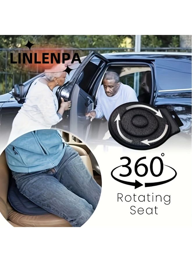 Rotating Car Seat Cushion With Memory Foam 360 Degree Ergonomic Support Gray - Image 5