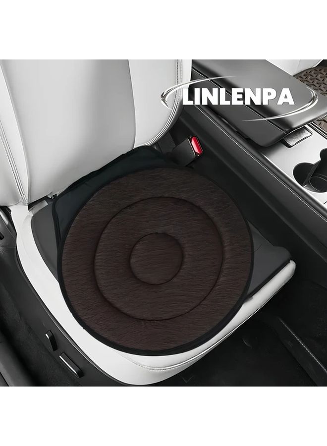 Rotating Car Seat Cushion With Memory Foam 360 Degree Ergonomic Support Gray - Image 3