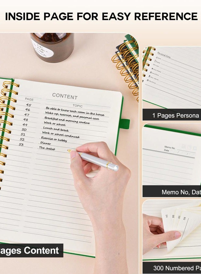 PERCUN Spiral Notebook Journal for Women Men, 300 Numbered Lined Pages, College Ruled, A5 Hardcover Spiral Bound Notebook for School, Work, Note Taking Writing, Leather Spiral Journal Medium 5.9"x8.5" - Image 5