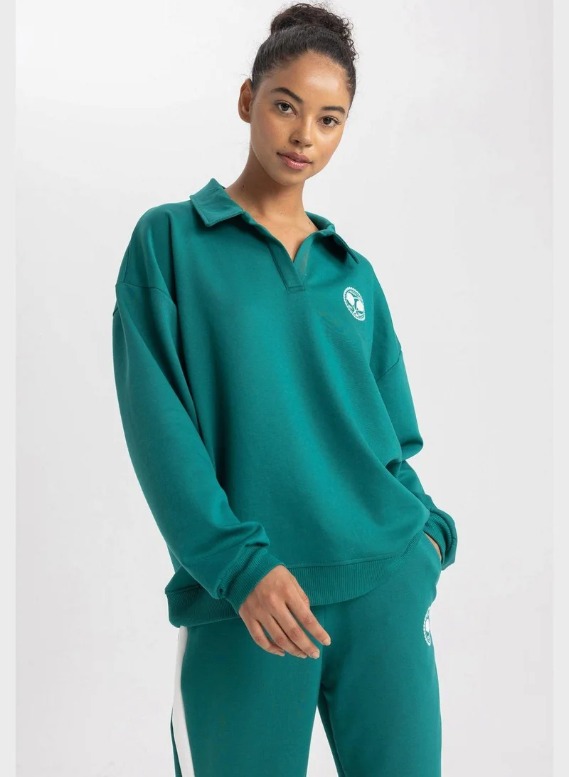 DeFacto Essential Polo Sweatshirt