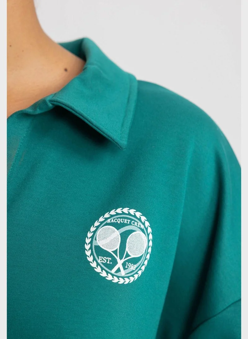 DeFacto Essential Polo Sweatshirt