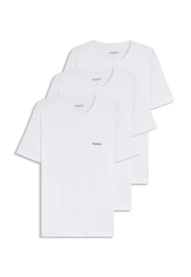 HUGO White Three-pack of underwear T-shirts in cotton for Men | Best Price UAE