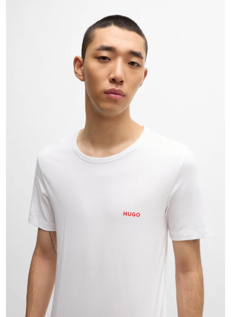 HUGO White Three-pack of underwear T-shirts in cotton for Men | Best Price UAE