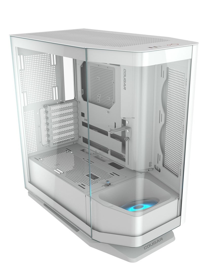 Cougar - FV270 MidTower E-ATX Case, 420mm GPU supported,Build-in ARGB PWM Fans,Breathe Streams,Prism of Light,Filter Guard, Tool-Less Bracket, Center Stage,Cable Management (Non-RGB, White) - Image 1