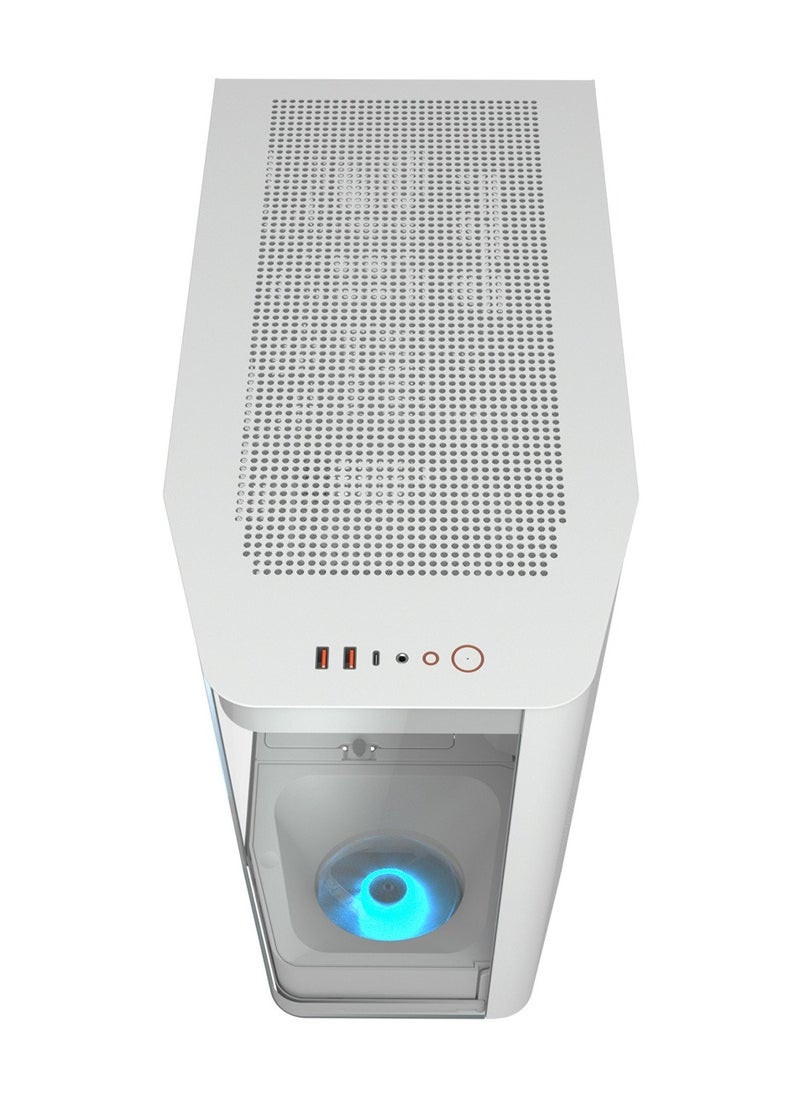 Cougar - FV270 MidTower E-ATX Case, 420mm GPU supported,Build-in ARGB PWM Fans,Breathe Streams,Prism of Light,Filter Guard, Tool-Less Bracket, Center Stage,Cable Management (Non-RGB, White) - Image 1