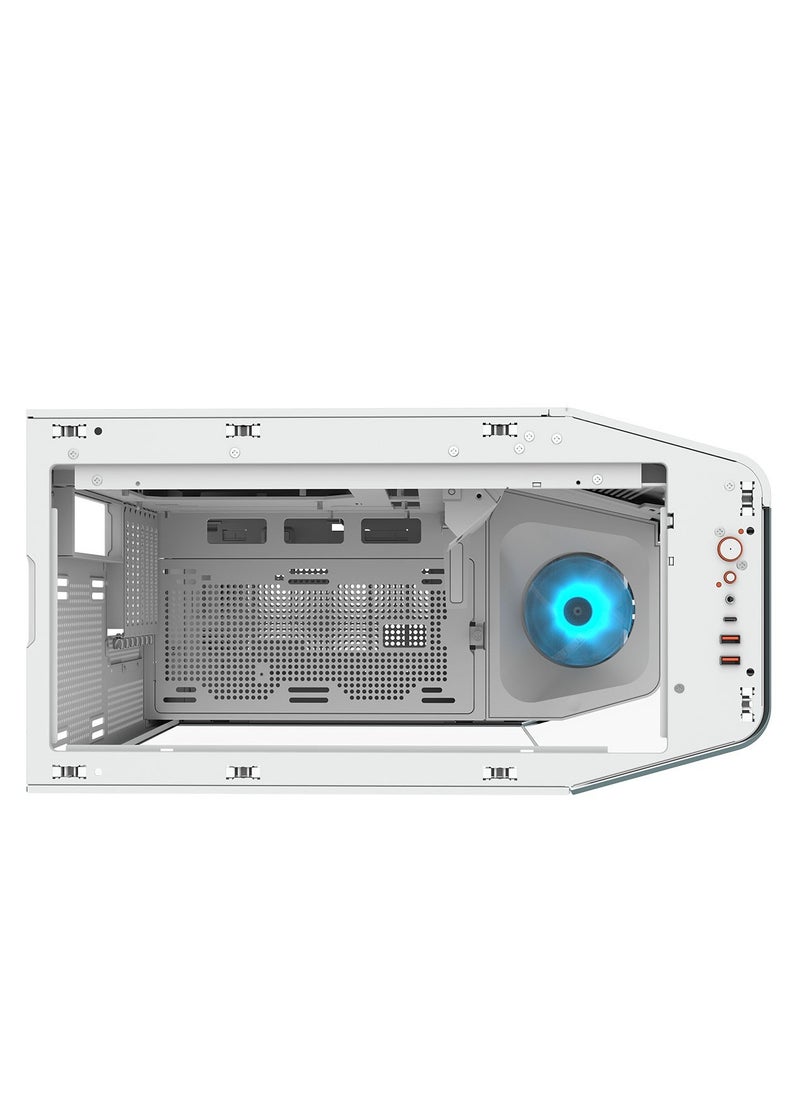 Cougar - FV270 MidTower E-ATX Case, 420mm GPU supported,Build-in ARGB PWM Fans,Breathe Streams,Prism of Light,Filter Guard, Tool-Less Bracket, Center Stage,Cable Management (Non-RGB, White) - Image 1