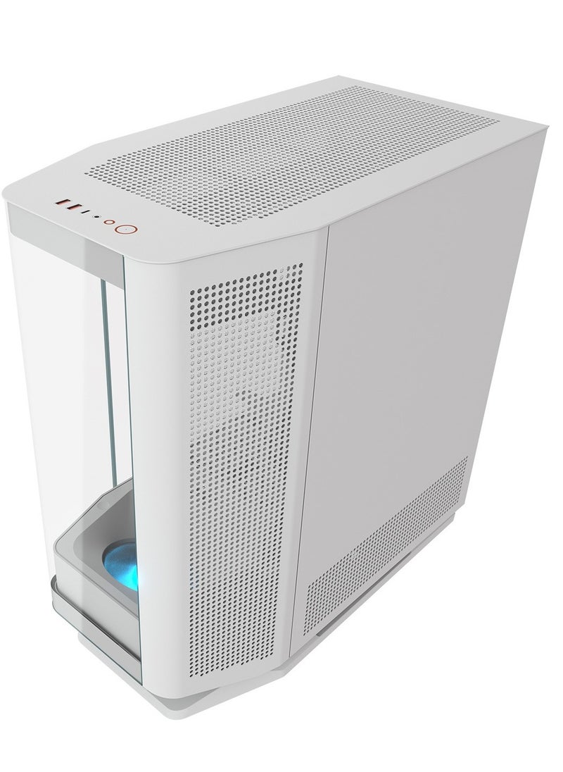 Cougar - FV270 MidTower E-ATX Case, 420mm GPU supported,Build-in ARGB PWM Fans,Breathe Streams,Prism of Light,Filter Guard, Tool-Less Bracket, Center Stage,Cable Management (Non-RGB, White) - Image 1