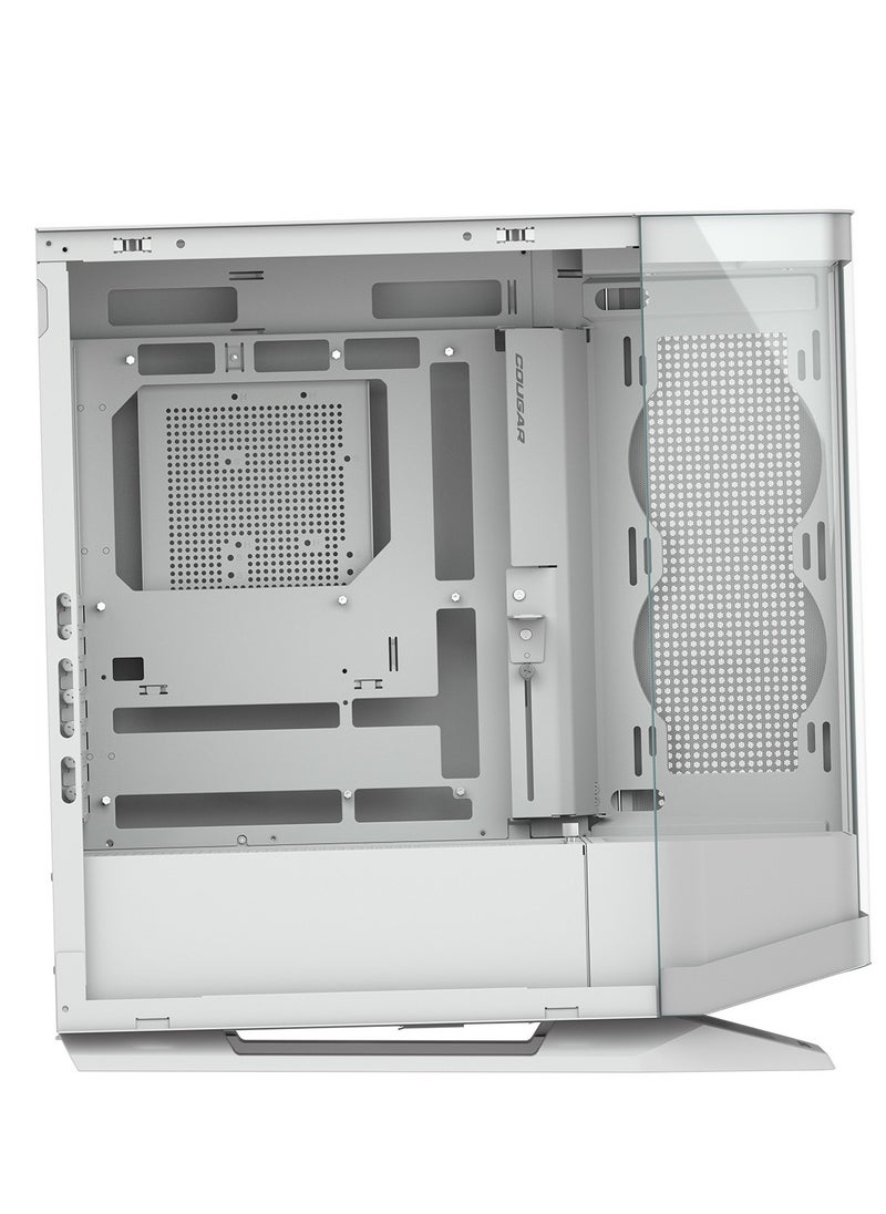 Cougar - FV270 MidTower E-ATX Case, 420mm GPU supported,Build-in ARGB PWM Fans,Breathe Streams,Prism of Light,Filter Guard, Tool-Less Bracket, Center Stage,Cable Management (Non-RGB, White) - Image 1