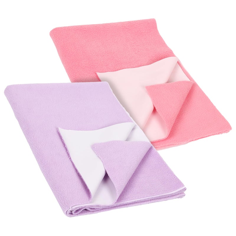 Modern Heados Anti-Piling Fleece Extra Absorbent Quick Dry Sheet for New Born Babies, Cotton Bed Protector Mattress, Reusable Waterproof Baby Cot Sheet Pack of 2 (MDDR_06-L) - Image 1