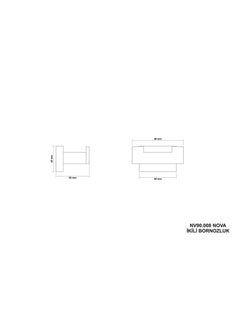 Saray Banyo Saray Bathroom Nova Black 2-Piece Bathrobe Hanger  - Image 2