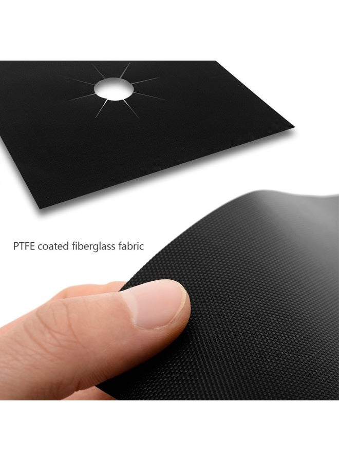 Generic Stove Burner Covers - Gas Stove Protectors Black 0.2mm Double Thickness, Reusable, Non-Stick, Fast Clean Liners for Kitchen/Cooking.Stove top Covers Gas Burners Size 10.6" x 10.6" BPA Free(8 Packs) - Image 3