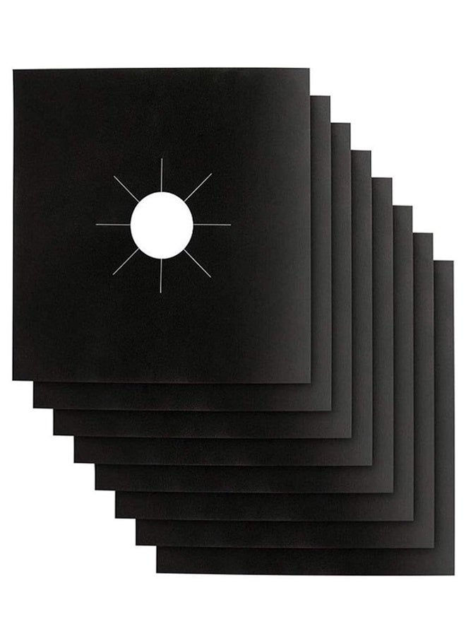 Stove Burner Covers - Gas Stove Protectors Black 0.2mm Double Thickness, Reusable, Non-Stick, Fast Clean Liners for Kitchen/Cooking.Stove top Covers Gas Burners Size 10.6" x 10.6" BPA Free(8 Packs)