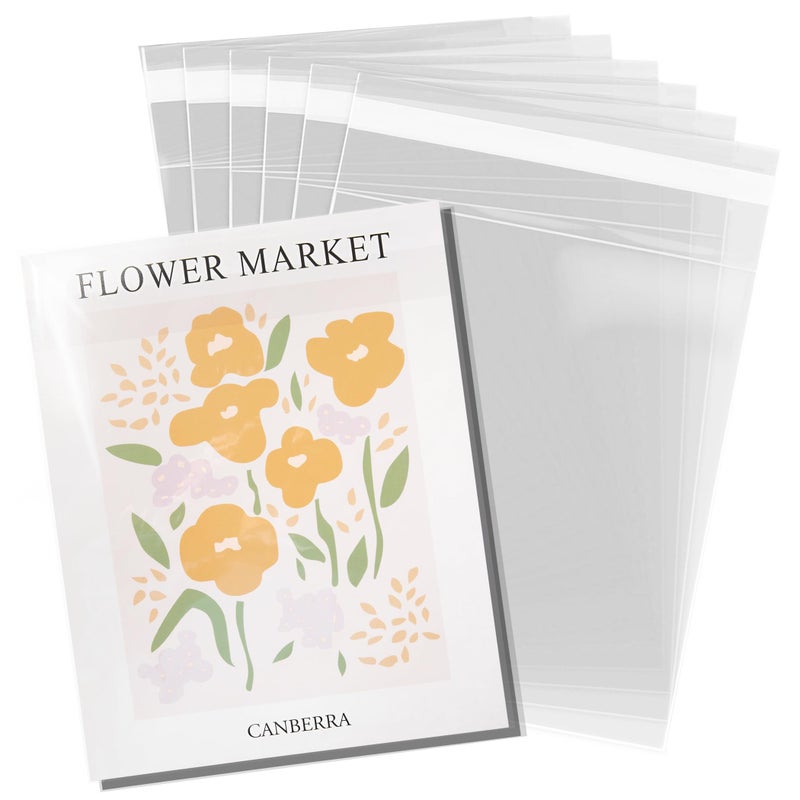 Pack It Chic - 11” X 14” (200 Pack) Clear Resealable Cello Poly Bags - Fits 11X14 Prints, Photos, Documents - Self Seal - Image 1