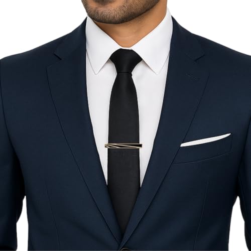 Leonardi Men’s Tie Pin | Colour – Golden & Black | Size - 6 x 0.3 cm | Alloy Steel | Superior finishing | Packaging – Red box | Pack of 1| - Image 2