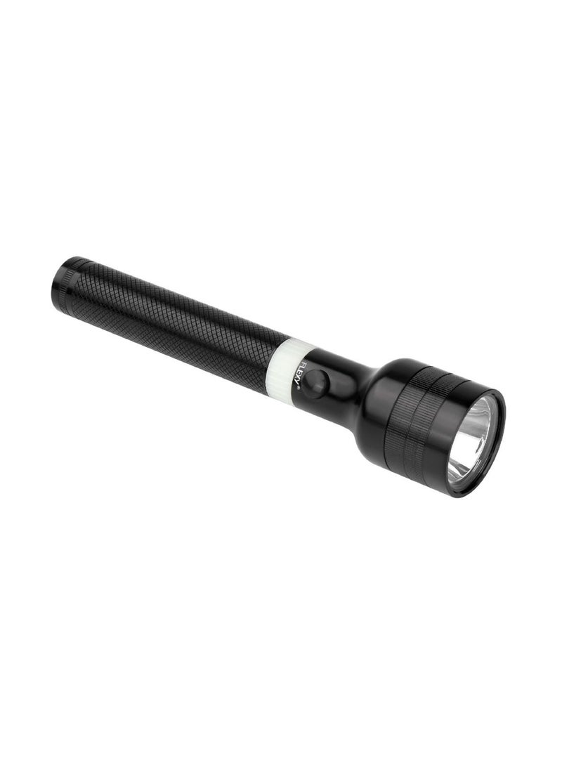 فليكسي **نظام مصباح يدوي LED قابل لإعادة الشحن: نطاق 1200 متر، 6 وات CREE LED، بطارية Ni-Cd 3000 مللي أمبير، مقاومة للصدمات/الماء، مفتاح دوار، ضمان مدى الحياة، شعاع ضوء النهار البارد.**  - Image 1