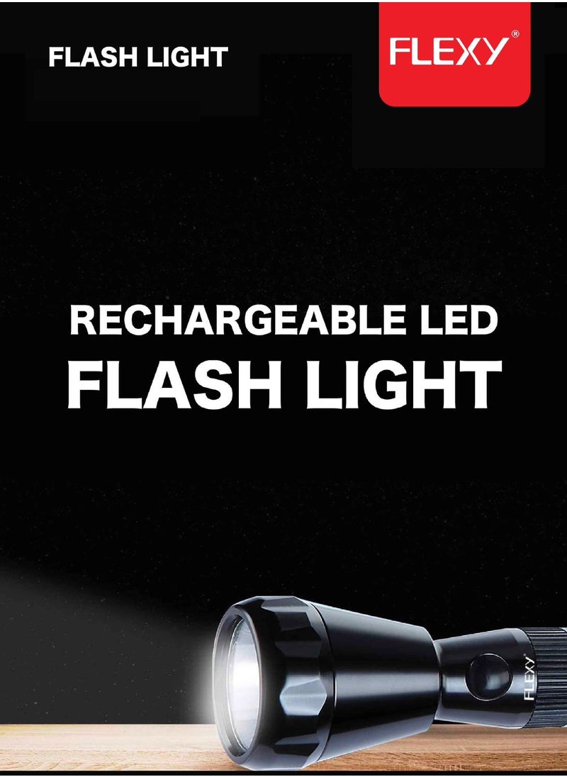 فليكسي **نظام مصباح يدوي LED قابل لإعادة الشحن: نطاق 1200 متر، 6 وات CREE LED، بطارية Ni-Cd 3000 مللي أمبير، مقاومة للصدمات/الماء، مفتاح دوار، ضمان مدى الحياة، شعاع ضوء النهار البارد.**  - Image 5
