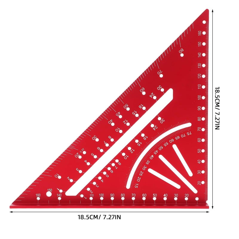 Aluminum Alloy Triangle Ruler 7 Inch 90 Degree Right Angle Tool Metric Scale for Woodworking - Image 3