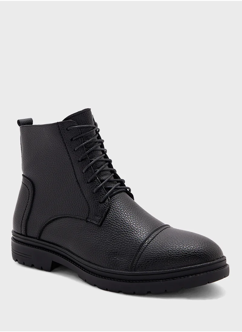 Robert Wood Men Combat Boots