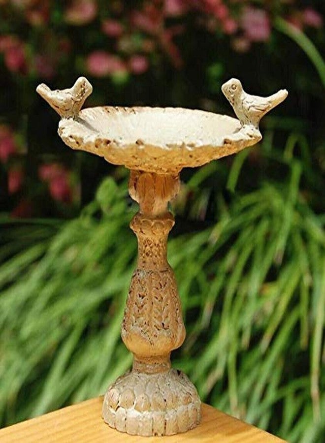 EatingBiting 1:12 Scales Dollhouse Miniature Birdbath Garden Outdoor Center Foutain 2 Birds Resin Fairy Garden Furniture Resin Vintage Bird Bath Fountain for Home Decor Ornaments - Image 5