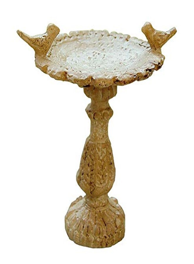 EatingBiting 1:12 Scales Dollhouse Miniature Birdbath Garden Outdoor Center Foutain 2 Birds Resin Fairy Garden Furniture Resin Vintage Bird Bath Fountain for Home Decor Ornaments - Image 1