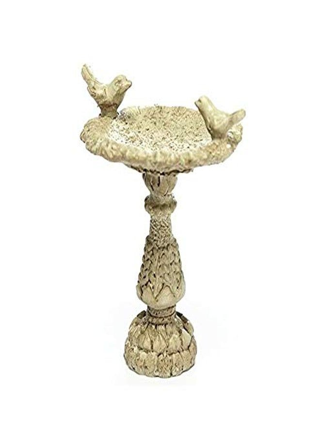 EatingBiting 1:12 Scales Dollhouse Miniature Birdbath Garden Outdoor Center Foutain 2 Birds Resin Fairy Garden Furniture Resin Vintage Bird Bath Fountain for Home Decor Ornaments - Image 3