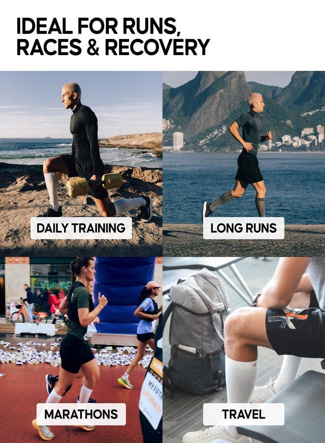 DANISH ENDURANCE Compression Socks for Women and Men, Legs & Shin Supports, Running & Travel, 1 Pack, Blue/Neon Yellow, Large - Image 4