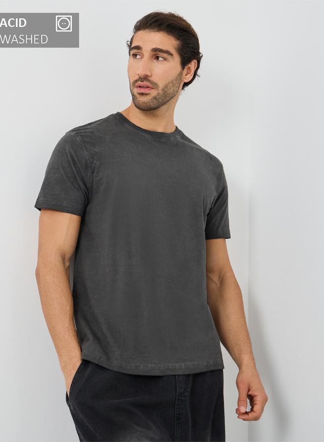 ستايلي تيشيرت ستايلي بياقة دائرية وقصة عادية - Image 1