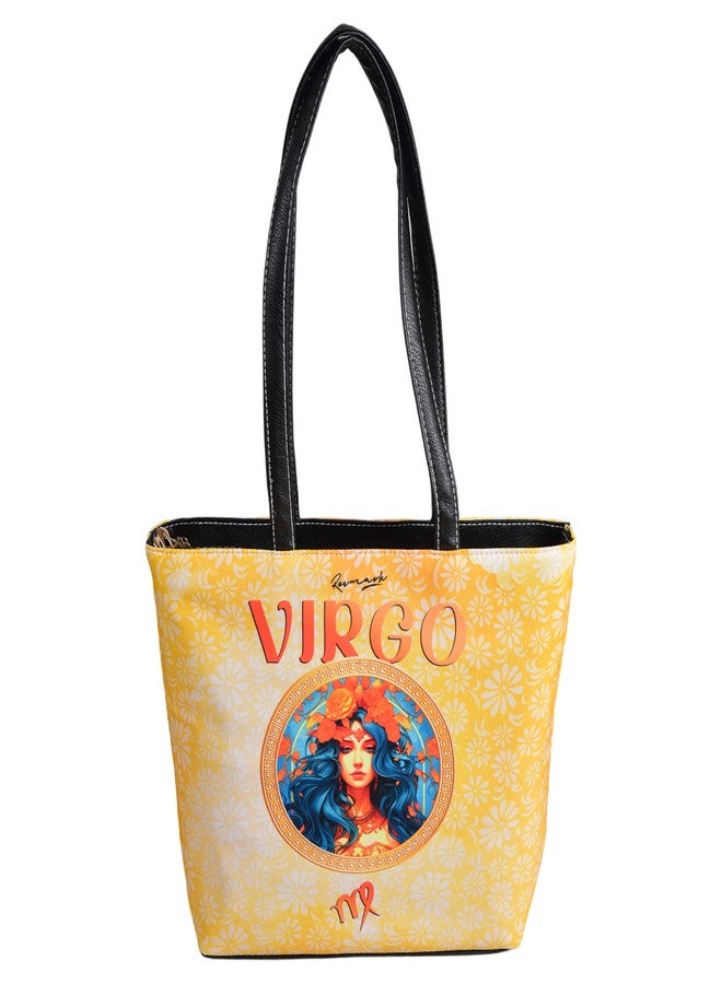 Revmark Zodiac Signature Totes- VIRGO | Two Compartments | Digital Print | Spacious | PU Leather | Pack of 1 | Gift for Virgo women - Image 2