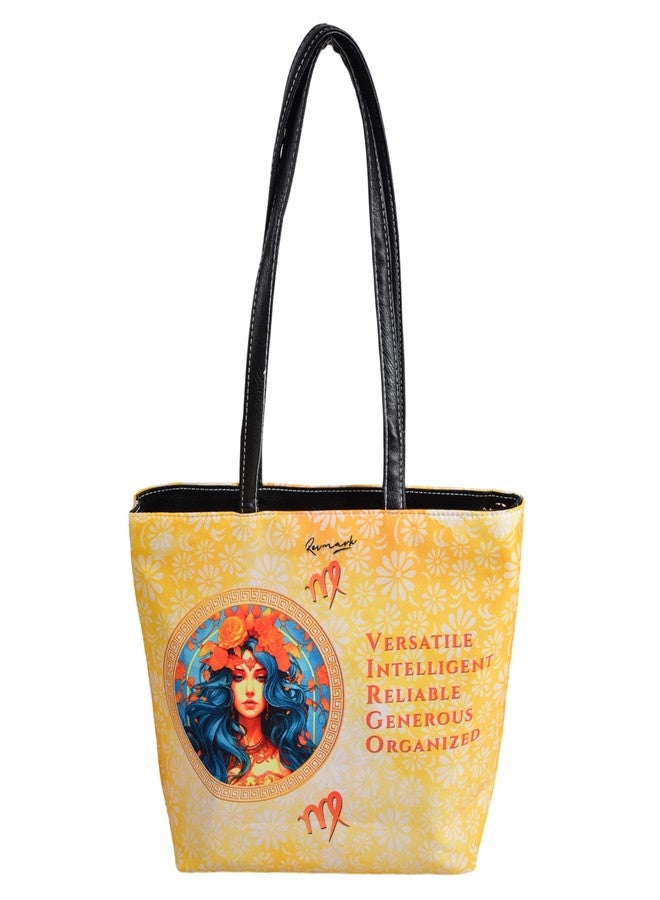 Revmark Zodiac Signature Totes- VIRGO | Two Compartments | Digital Print | Spacious | PU Leather | Pack of 1 | Gift for Virgo women - Image 3