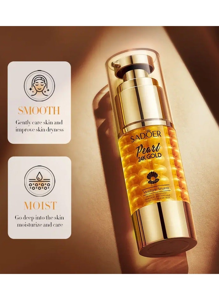 SADOER Sadoer 24k Gold Pearl Collagen Serum Moisturizing Whitening Skin 35g  - Image 3