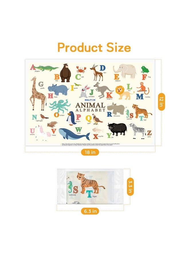 Maliton Disposable Placemats For Baby & Toddlers Disposable Baby Placemats For Restaurants Travel Disposable Stick On Placemats With 4 Designs Disposable Table Mats For Kids (Individual Package)  - Image 2