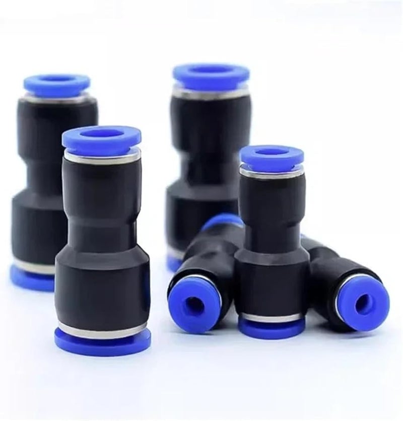 تركيبات هوائية موصل بلاستيكي هواء ماء خرطوم أنبوب توصيل سريع مستقيم بالضغط PU 4 مقاس 100 قطعة - Image 2