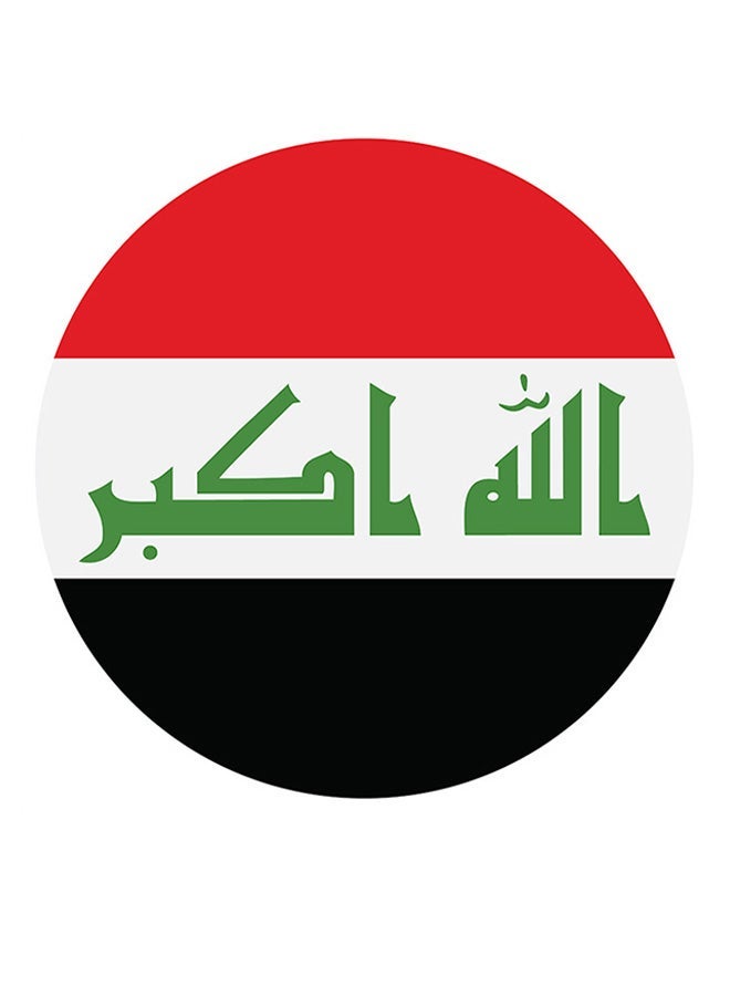 RYN Iraq Flag Wall Art White/Black/Red 30x30cm - Image 1