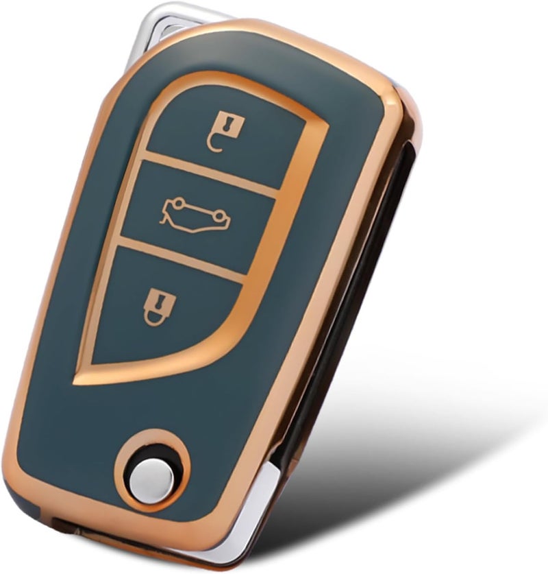 WORCAS Toyota Key Fob Cover with Gold Pattern - Image 1