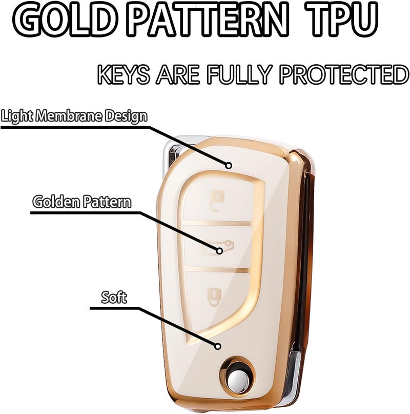 WORCAS Toyota Key Fob Cover with Gold Pattern - Image 4