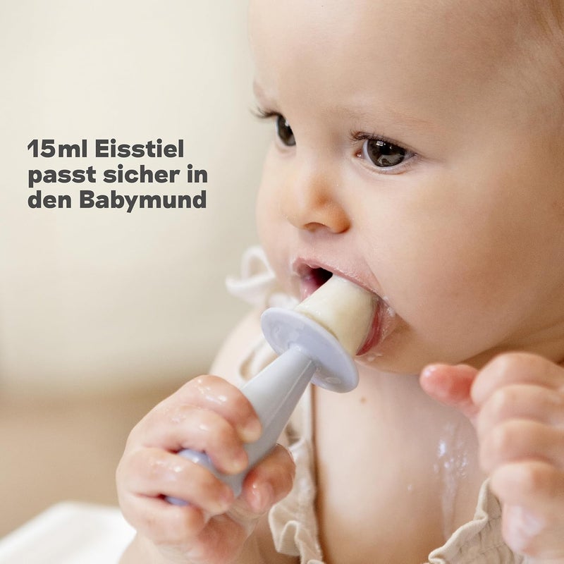 ezpz Tiny Pops (2-Pack) - Silicone Popsicle Mold Ice Cream Mold for Infants - Easy for Baby’s Grasp - Dishwasher Safe - 4 Months+ (Blush) - Image 4