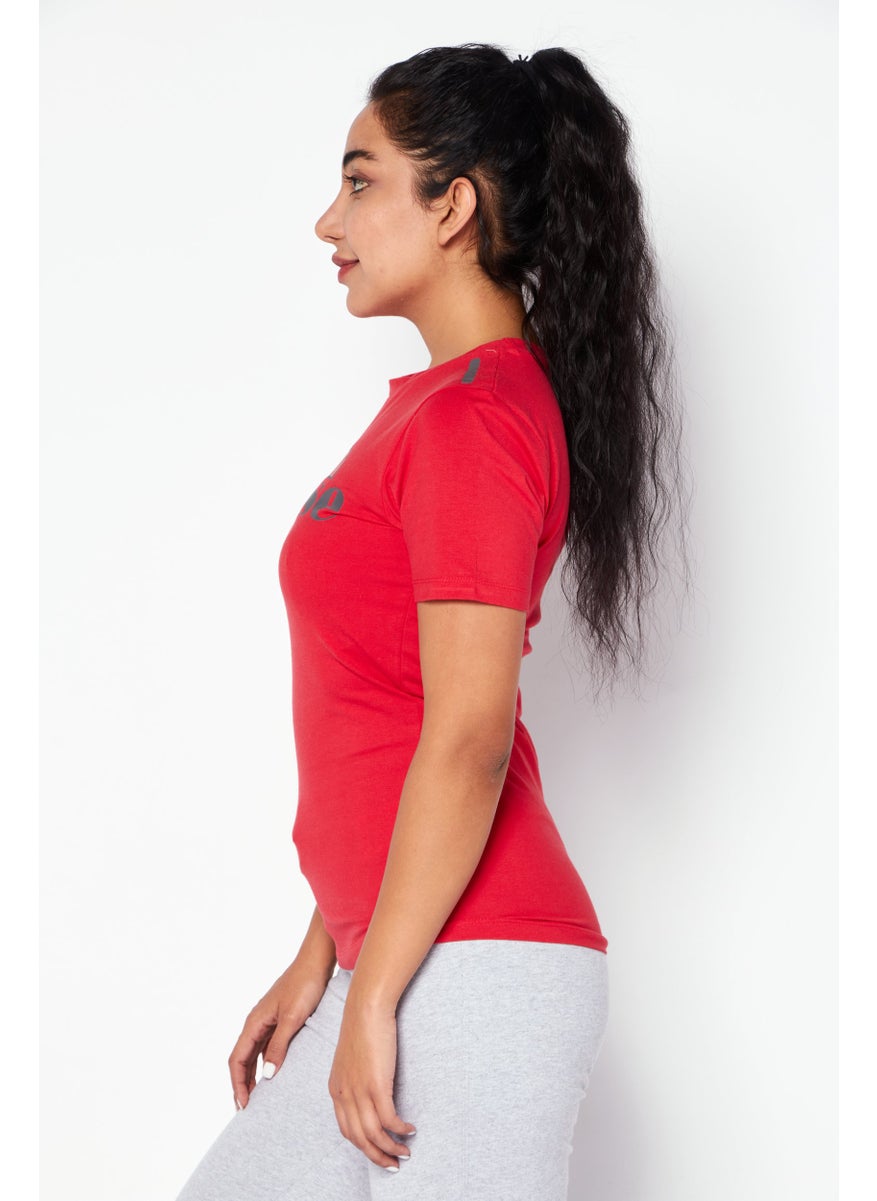 Ellesse - Women Sportswear Fit Short Sleeves Training Top, Red Combo - Image 1