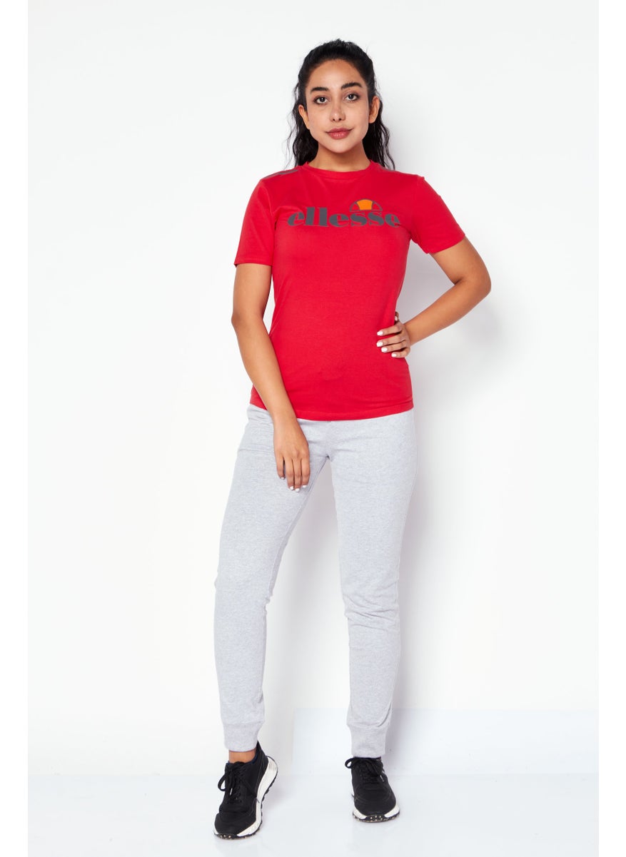 Ellesse - Women Sportswear Fit Short Sleeves Training Top, Red Combo - Image 1