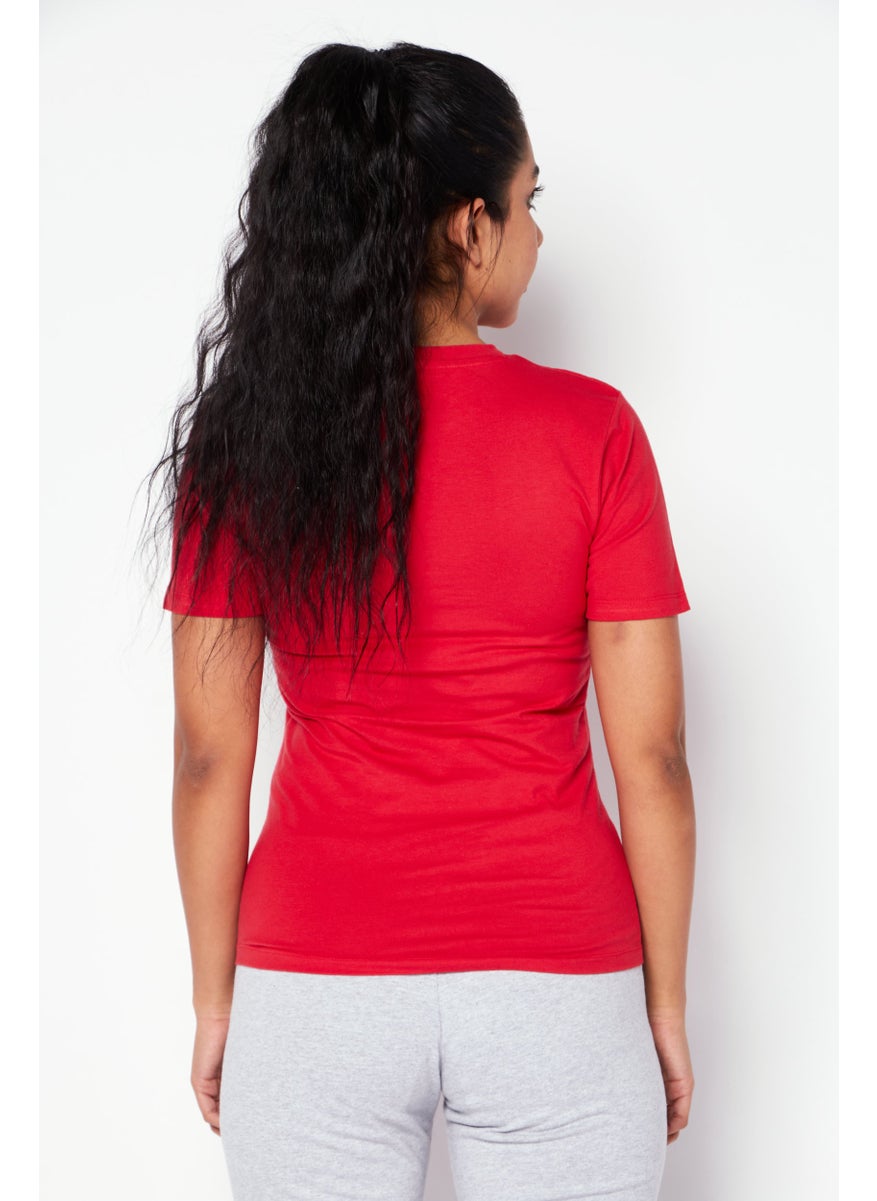 Ellesse - Women Sportswear Fit Short Sleeves Training Top, Red Combo - Image 1