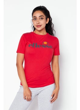 Women Sportswear Fit Short Sleeves Training Top, Red Combo