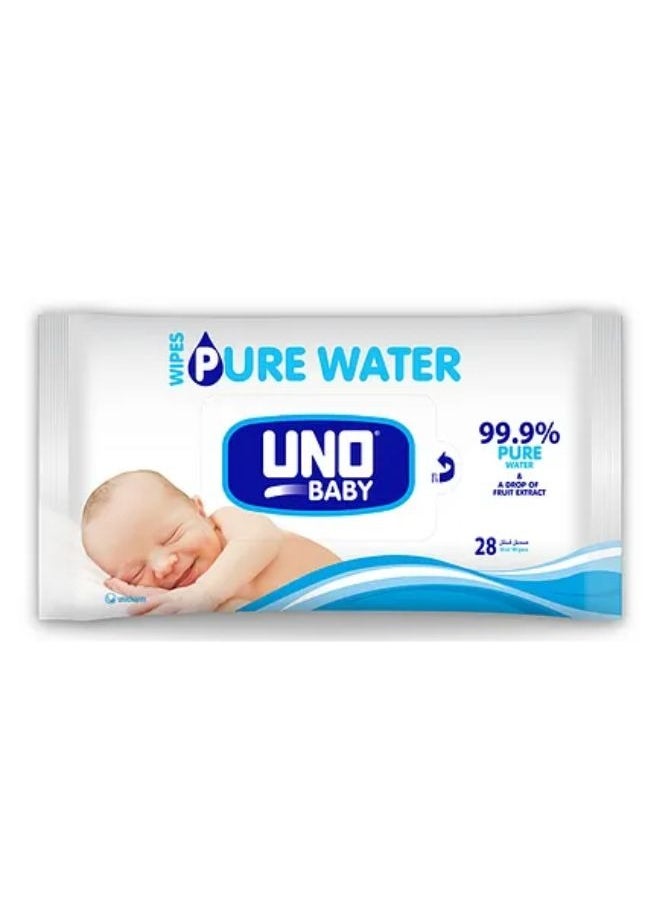 UNO Baby Baby 99.9% Pure Water Wipes Pack of 28  - Image 1