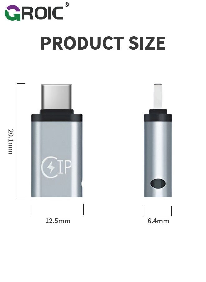GROIC - 2 Sets Lightning to USB C Adapter, USB C Male to Lightning Female Adapter Supports PD Fast Charging, Suitable for USB C Female to i-OS Male adapters - Image 1