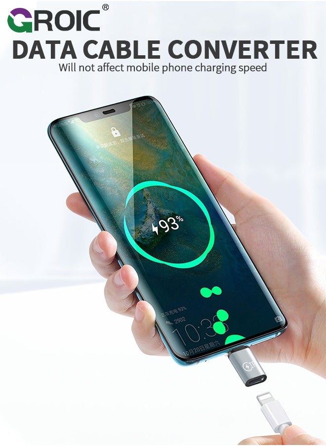 GROIC - 2 Sets Lightning to USB C Adapter, USB C Male to Lightning Female Adapter Supports PD Fast Charging, Suitable for USB C Female to i-OS Male adapters - Image 1