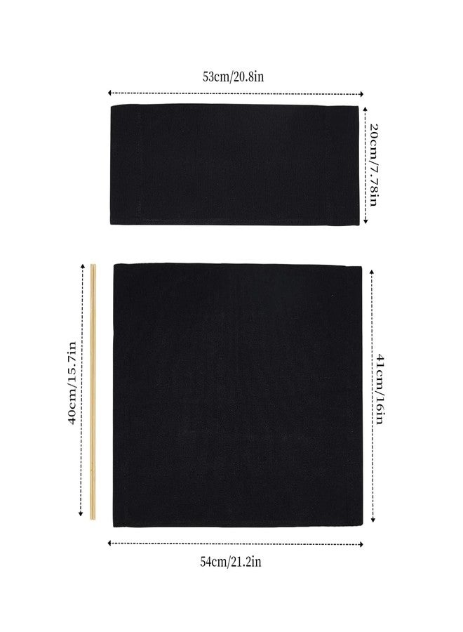 Cansybil Director Chair Replacement Canvas Fabric Seat Cover Foldable Director’s Chair Cover Kit Black | 21.2" L x 16.1" W x 0.39" H (B: Black 21.25''L*16.14''W) - Image 2