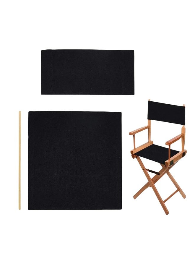Cansybil Director Chair Replacement Canvas Fabric Seat Cover Foldable Director’s Chair Cover Kit Black | 21.2" L x 16.1" W x 0.39" H (B: Black 21.25''L*16.14''W) - Image 1