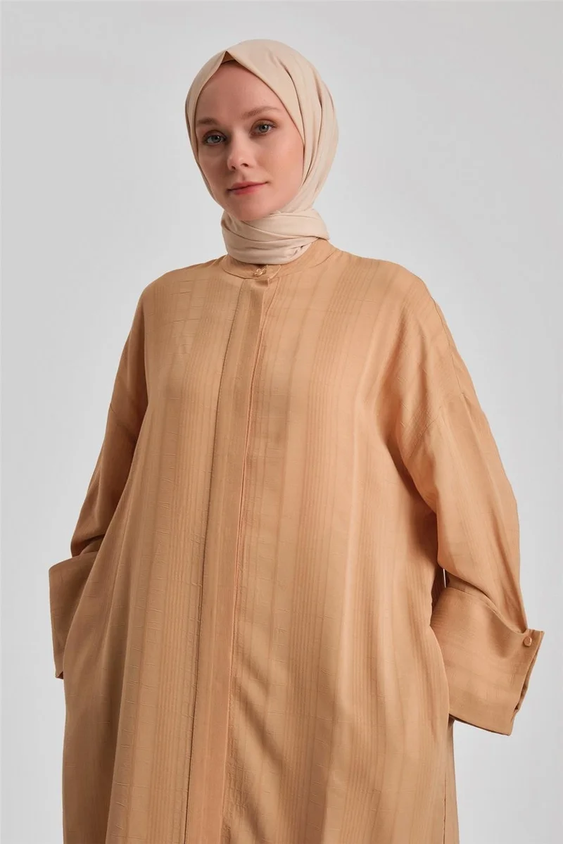 ARMINE Stripe Effect Tunic Dress 24Y4104 Camel
