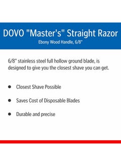 DOVO Master'S Straight Razor Ebony Wood Handle 6/8''  - Image 2