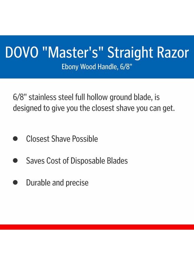 DOVO Master'S Straight Razor Ebony Wood Handle 6/8'' - Image 2