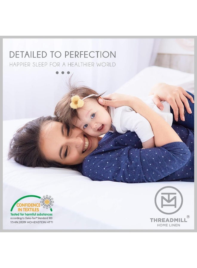 Threadmill Home Linen 500 Thread Count Queen Size 4 Pc Luxury Cotton Bedding Set, Jacquard Floria Sage Green, Silky Smooth Sheets with 16" Elasticized Deep Pocket, 2 Pillowcases & Free Tote Bag  - Image 4
